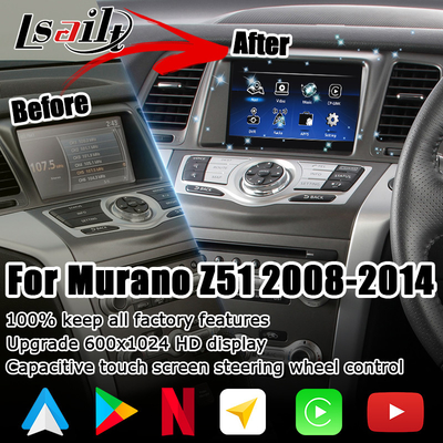 Nissan Murano Z51 Android HD-Bildschirm-Upgrade Android Auto Carplay Youtube Waze Netflix-Wiedergabe