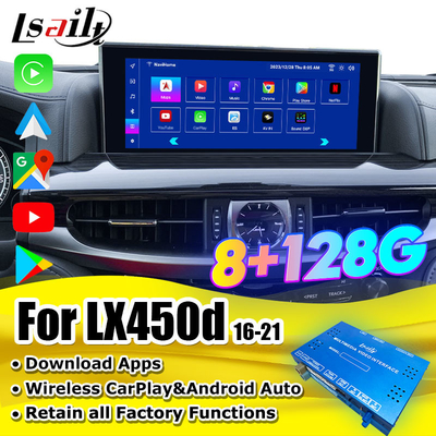Lsailt Android CarPlay-Schnittstelle für Lexus LX LX570 LX460D 2013-2021 Unterstützt YouTube, NetFlix, Kopfschirm