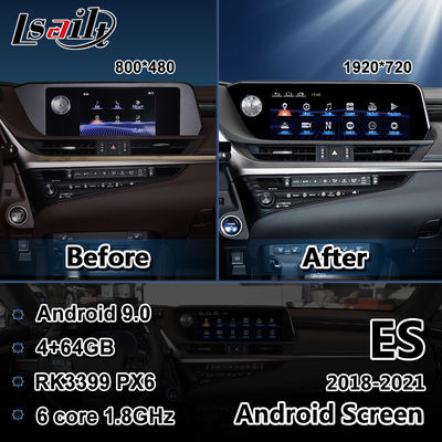 Lsailt 12,3 Anzeige Zoll-Lexus Android Auto Screens RK3399 Youtube Carplay für ES250 ES300h ES350