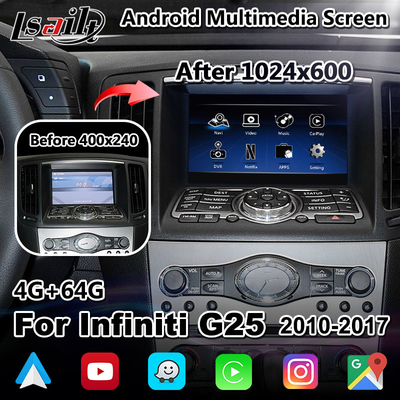 Auto-Multimedia HDMI Lsailt zeigen Android 9,0 für Infiniti G25 Q40 Q60 an