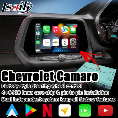 SCHNITTSTELLEN-Sprachselbststeuerung 4+64GB Android carplay Videofür Chevrolet Camaro 2016-2019