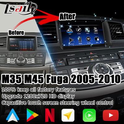 Infiniti M35 M45 Nissan Fuga HD Multi-Finger-Touchscreen-Upgrade Carplay Android Auto-Video-Schnittstelle