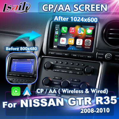 Lsailt 7 bewegt drahtlosen Selbst-HD Schirm Carplay Android für Nissan GTR R35 GT-r JDM 2008-2010 Schritt für Schritt fort