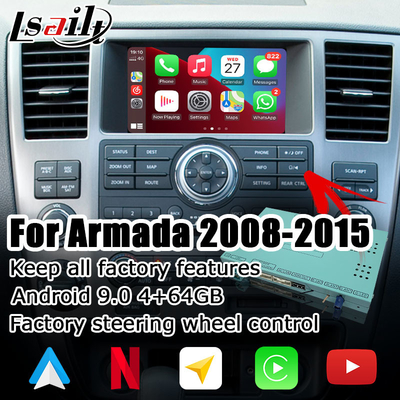 Android-Videoschnittstellencarplay androider Selbstkasten für Nissan Armada TA60 2008-2015