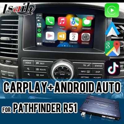 Kabellose Apple CarPlay Schnittstelle für Pathfinder R51 D40 Navara 08IT mit Android Auto, Bluetooth, WiFi, YouTube Music