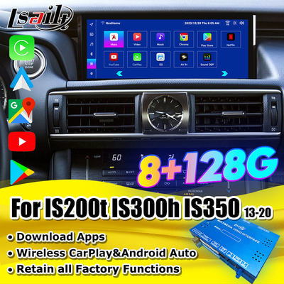 Lsailt 8+128G Qualcomm Android-Schnittstelle für Lexus IS300H IS200t 2013-2021 mit YouTube, NetFlix, Google Play