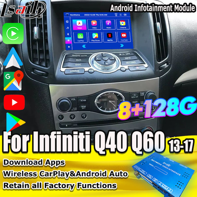 Lsailt 8G Android Multimedia-Schnittstelle für Infiniti Q40 Q60 G37 G35 Infotainment-Modul integrierte drahtlose CarPlay