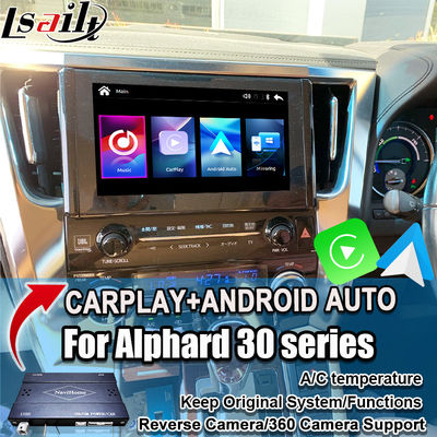 Drahtloses Apple CarPlay/Android Auto Upgrade-Modul für Alphard 30 Serie Vellfire Toyota, unterstützt UKW-Radio, Klimaanlage, Mirroring und Kameras