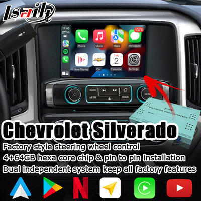 Androide Selbstkasten-Navigations-Videoschnittstelle Androids 9,0 4+64GB Carplay für Chevrolet Silverado