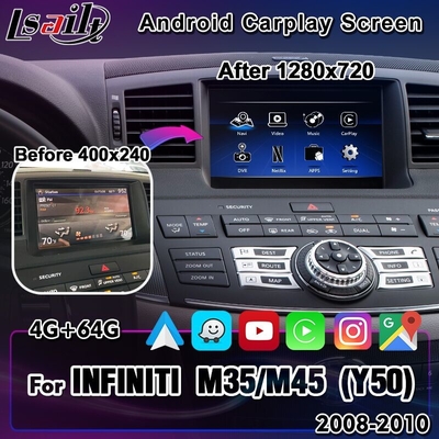 Schirm Lsailt 8 Zoll-HD Android Carplay für Infiniti M Series 2008-2013 mit Multimedia zeigen M25 M30d M37 M56 M35h an
