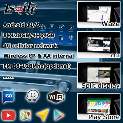 10.25 Zoll Lexus Android Bildschirm mit Carplay Android Auto Lsailt für RX350 RX450h