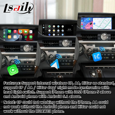 ES300h ES250 ES350 Lexus Android Bildschirm-Upgrade Carplay Android Auto Dash Cam 10,25" Lsailt