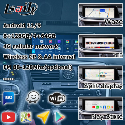 Android 8+128GB Lsailt Lexus Android Carplay Android Auto Bildschirm für RX350 RX450h RX300 2.0Ghz Prozessor