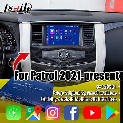 Lsailt 8G Android Multimedia-Schnittstelle für Nissan Patrol 2020-2023 Google Map, CarPlay, Android Navigation Box, YouTube