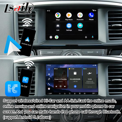 Lsailt 8GB Android Multimedia-Schnittstelle für Nissan Pathfinder R52 2018-Patrol Carplay Android Auto Wireless Modul