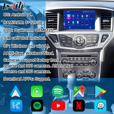 Lsailt 8GB Android Multimedia-Schnittstelle für Nissan Pathfinder R52 2018-Patrol Carplay Android Auto Wireless Modul