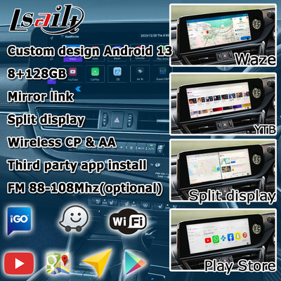 Lexus ES300h ES350 ES250 2023 Android 13 Multimedia-Schnittstelle basierend auf Qualcomm 6125