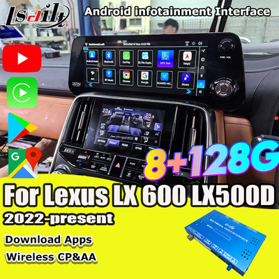 Lsailt Qualcomm Android Video-Schnittstelle für Lexus LX600 LX500d RX ES NX 2021- Unterstützung von YouTube, NetFlix, Wireless CarPlay