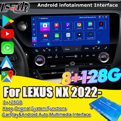 Lsailt Qualcomm Lexus Video-Schnittstelle für Lexus NX260 NX350H LX RX ES Infotainment-Schnittstelle inklusive YouTube, NetFlix