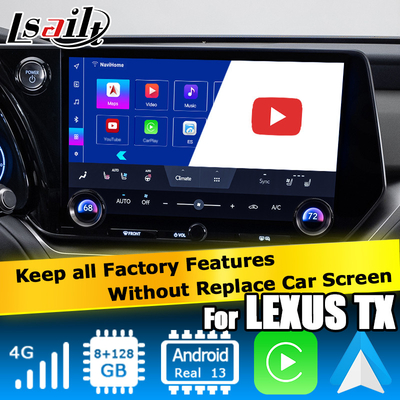 Lexus TX550h+ TX350 TX500h Android 13 Video-Schnittstelle mit Octa-Core 2.0Ghz 8+128GB Carplay