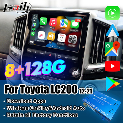 8+128GB Qualcomm Android Multimedia Video-Schnittstelle für Land Cruiser 2013-2021 LC200, VX_R, GX_R mit drahtlosem CarPlay