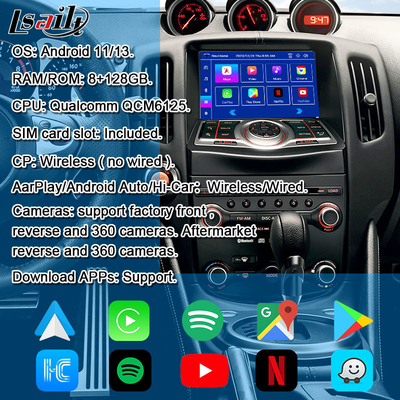 HDMI 8G Android Multimedia-Schnittstelle mit CarPlay, YouTube, Google Play, NetFlix für Nissan Patrol 370Z Quest, Android 13