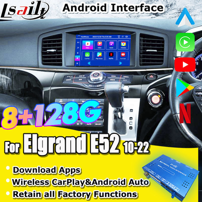 Android 13 8G Android Smart Infotainment Modul für Nissan Elgrand E52 2010-Inklusive CarPlay, YouTube, Kopfschirm