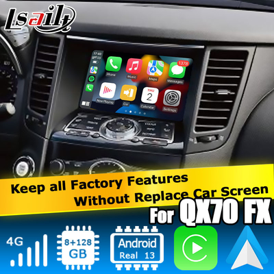 Android 13 Navigation Auto Video-Schnittstelle Unterstützung Waze / Youtube Für Infiniti QX70 / FX50 FX35 FX37