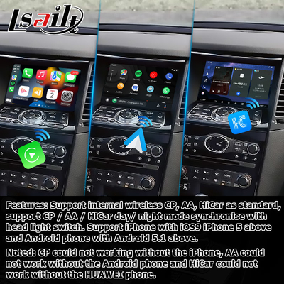 Android 13 Navigation Auto Video-Schnittstelle Unterstützung Waze / Youtube Für Infiniti QX70 / FX50 FX35 FX37