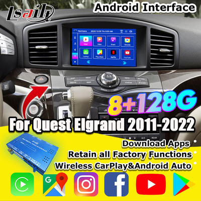 Lsailt Android 13 Smart Android Infotainment Modul für Nissan Quest 2011-2022 unterstützt drahtloses CarPlay, NetFlix