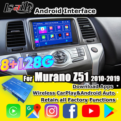 Lsailt 8G CarPlay/Android Multimedia-Schnittstelle für Nissan Murano, Quest, Patrol Infiniti QX mit NetFlix, Google Map