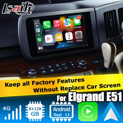 Nissan Elgrand E51 Serie 3 Android 13 Qualcomm 8+128GB Carplay Android Auto Video-Schnittstelle