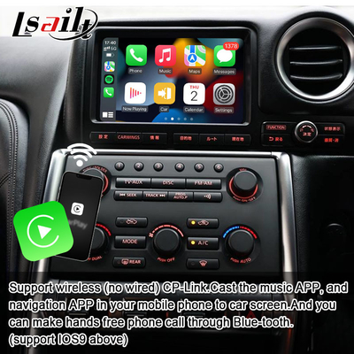 Lsailt Android Multimedia-Schnittstelle für GT-R GTR R35 2011-2016 Drahtlose Carplay-Schnittstelle inklusive YouTube, GPS,8+128 GB