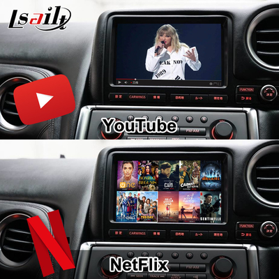 Lsailt Android Multimedia-Schnittstelle für GT-R GTR R35 2011-2016 Drahtlose Carplay-Schnittstelle inklusive YouTube, GPS,8+128 GB