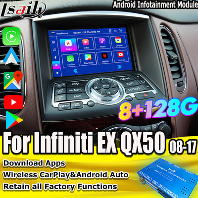 Lsailt 8G Android Infotainment Modul für Infiniti EX QX50 2008-2017 inklusive drahtloses CarPlay, YouTube, NetFlix