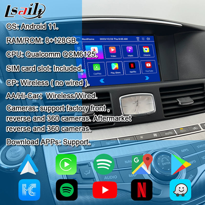 8G Qualcomm Android Multimedia-Schnittstelle für Infiniti Q70 M45 M25 2010- Wireless CarPlay Box, Android Auto, NetFlix