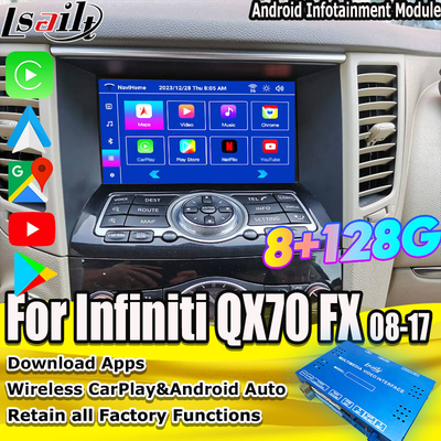 Lsailt 8G Android Multimedia-Schnittstelle für Infiniti QX70 FX35 FX37 2008-2017 Integrierte drahtlose CarPlay, Android Auto