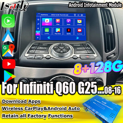 Lsailt 8G Android Infotainment Modul für Infiniti Q60 G37 G35 Q40 2008-2016 inklusive drahtloses CarPlay, Android Auto