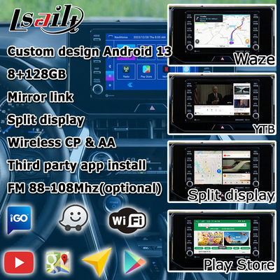 Toyota Harrier Venza Android 13 Multimedia-Videooberfläche 2019-derzeit drahtloses Carplay Android Auto