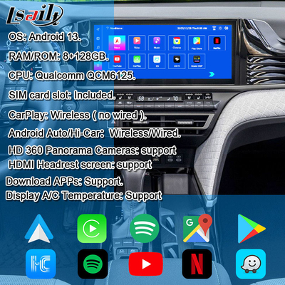Android 13 Multimedia-Video-Schnittstelle für Toyota Camry 2025 Sienna RAV-4 OEM Retrofit Infotainment Modul inklusive YouTube, NetFlix, Google Play