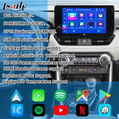 Android 13 Android Infotainment-Schnittstelle für Toyota RAV-4 2023-Crown, Alphard, Harrier OEM Bildschirm-Upgrade mit Android Multimedia System, YouTube