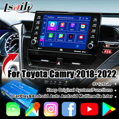 Lsailt Android 13 Video-Schnittstelle für Toyota Camry 2018-2021 RAV-4, Sienna OEM-Bildschirm-Upgrade mit Android-Multimedia-System inklusive YouTube, NetFlix