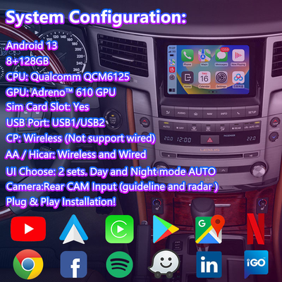Lsailt Android Multimedia Video-Schnittstelle für 2012-2015 Lexus LX 570 LX570