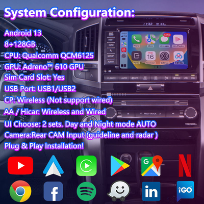 Lsailt Android Multimedia Video-Schnittstelle für Toyota Land Cruiser LC200 V8 LC 200 2012-2015