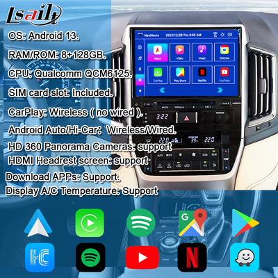 Android Multimedia-Schnittstelle für Land Cruiser GX_R 2018-2021 LC200 Wireless Apple CarPlay&Android Auto Retrofit Upgrade