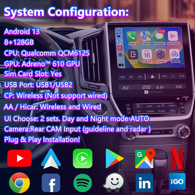 Lsailt Android Multimedia Video-Schnittstelle für Toyota Land Cruiser 200 LC200 VX VXR VX-R 2016-2021
