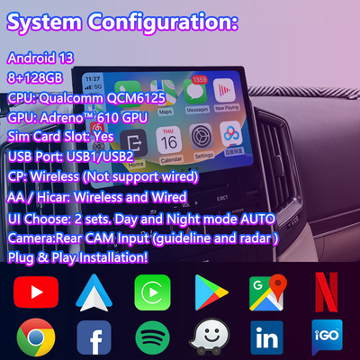 Lsailt Android Multimedia Video-Schnittstelle für Toyota Land Cruiser LC200 GXR GX-R FST LC 200 2018-2022