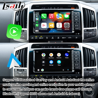 Plug and Play Apple CarPlay-Schnittstelle für Land Cruiser 200 2013-2021 Mehrsprachige, 360-Punkte-Kamera, Rückwärtskamera Unterstützung