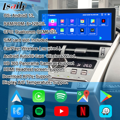 Lexus Android-Bildschirm mit drahtlosem CarPlay und Android Auto 10,25 Zoll Touchscreen∙ SIM-Karte und 360-Kameras IPS-Display