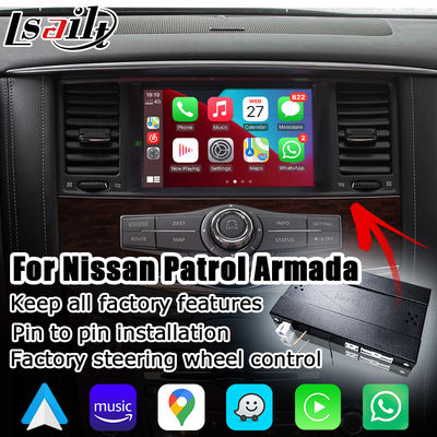 Selbstvideoschnittstelle 2011-2017 Nissan Patrol Armadas Y62 Android drahtloses Carplay
